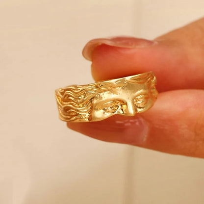 Renaissance Sculpture Half Face Ring for Men