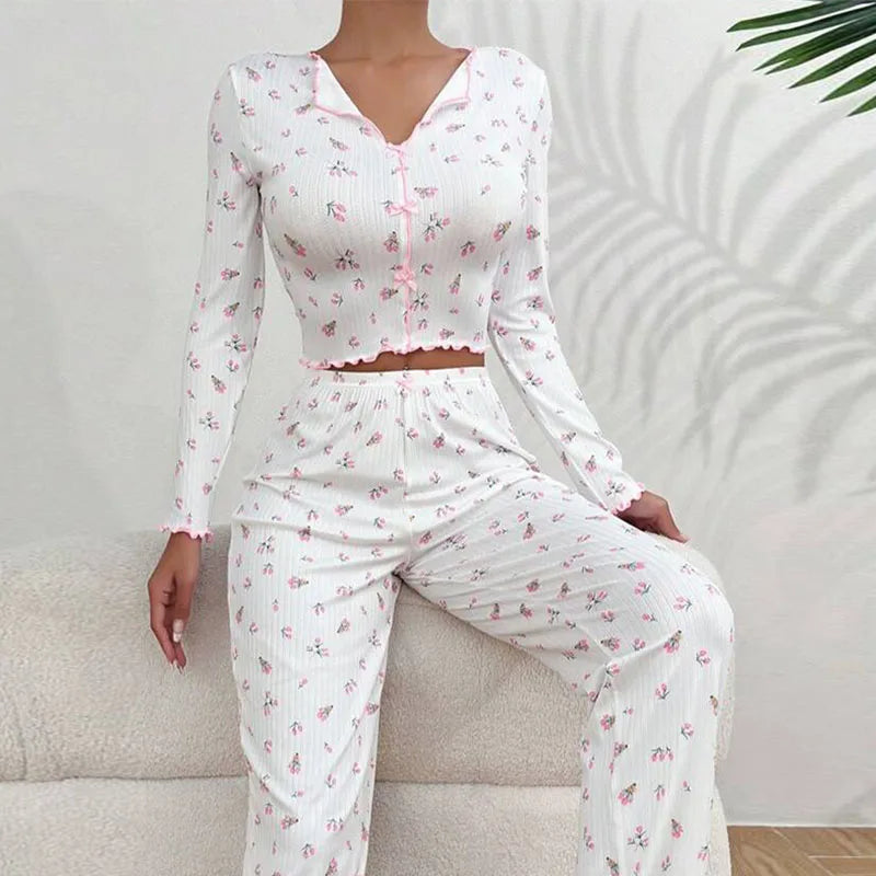 Women Floral Print Pajama Sets