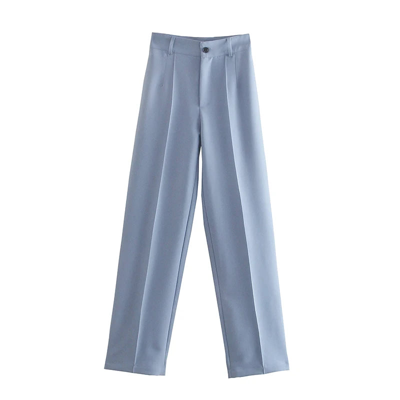 High-waisted straight pants