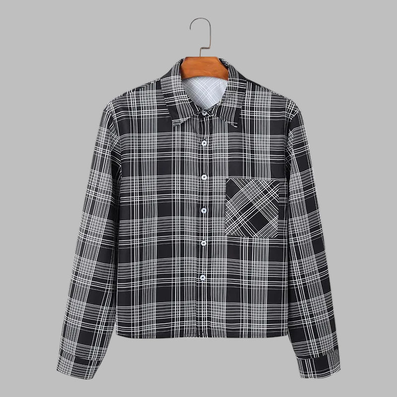 INCERUN Plaid Men's LS Shirt