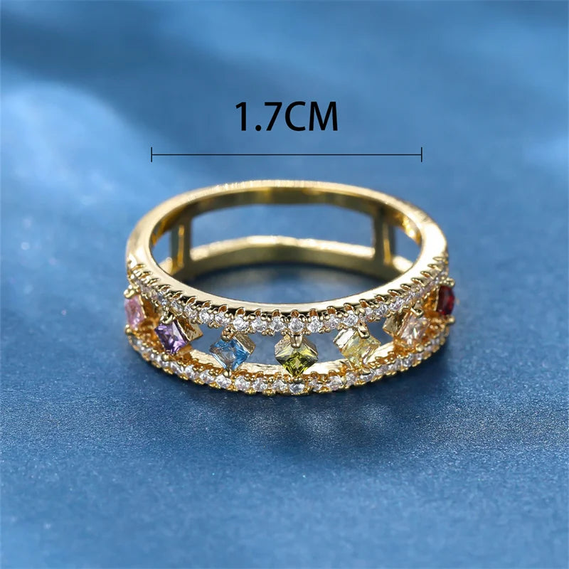Vintage Rainbow Crystal Ring