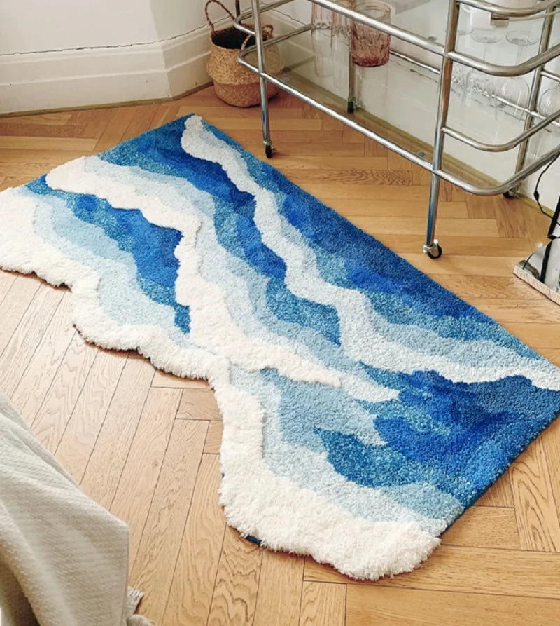 Blue Sea Pattern Tufted Rug