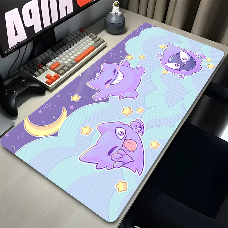 Purple Gengar Anime Mouse Pad XXL Gamer Mat Kawaii Desk Rug