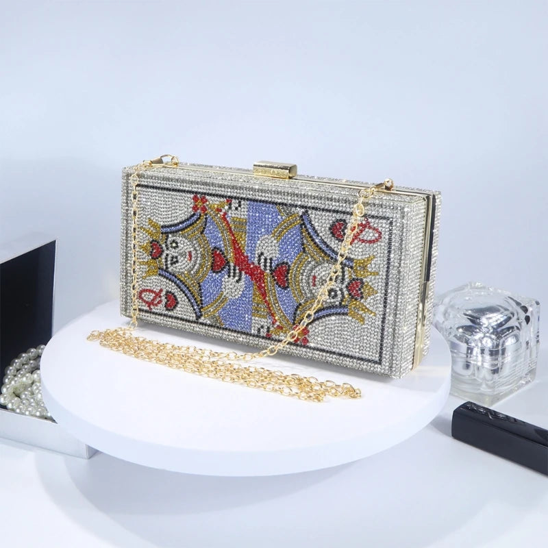 Queen of Hearts Card Clutch Novelty Purse