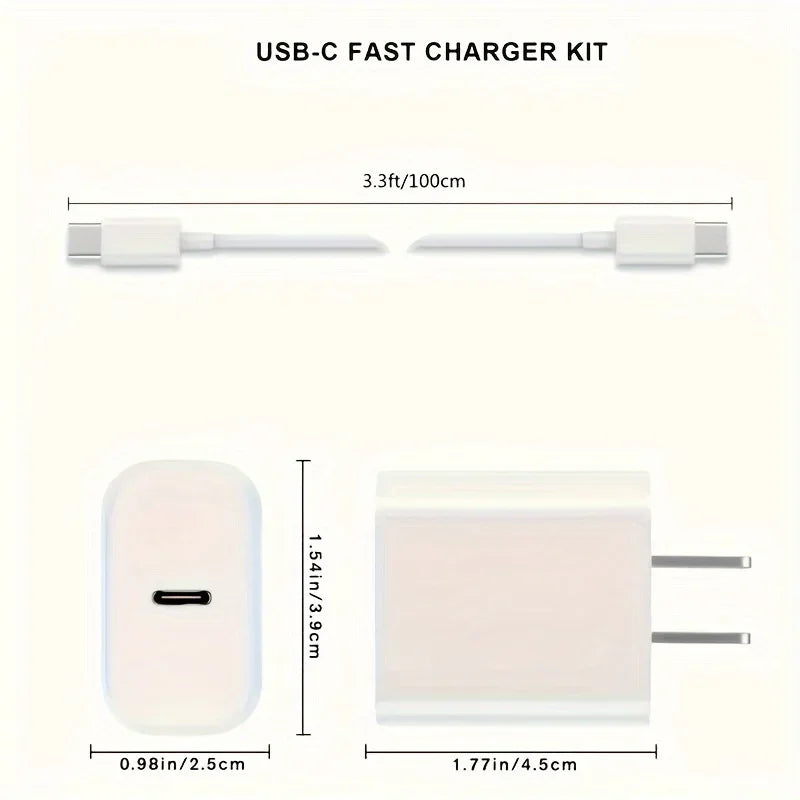 3x 20W USB-C Fast Charger