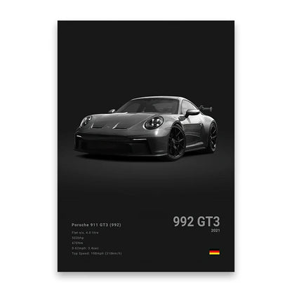 Famous Cars M5 918 GT3 G63 STO SLS Canvas Wall Art Poster