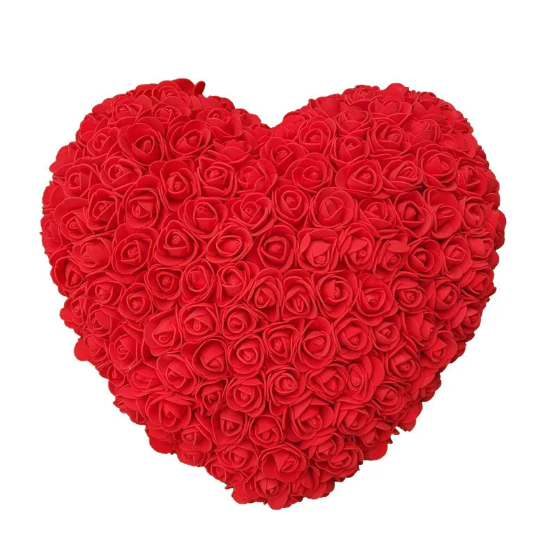 18cm Red PE Rose Heart Gift for Girlfriends - Ideal for Valentine's Day, Weddings, and Birthdays.