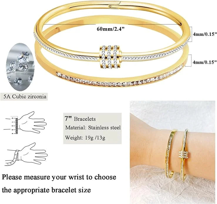 1pc Titanium Steel Gold Bracelet