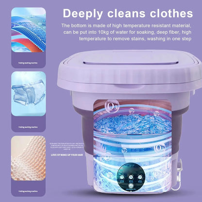 8L Portable Folding Washing Machine for Laundry