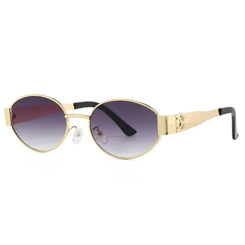 Luxury brand metal sunglasses for men and women unisex designer fashion sun glasses Oval unisex Stylish Eyewear shades UV400