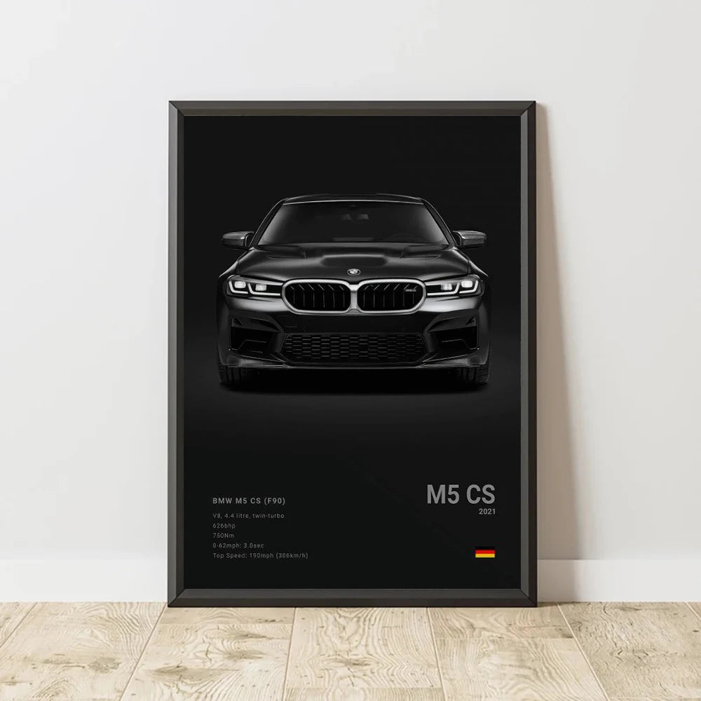 Famous Cars M5 918 GT3 G63 STO SLS Canvas Wall Art Poster