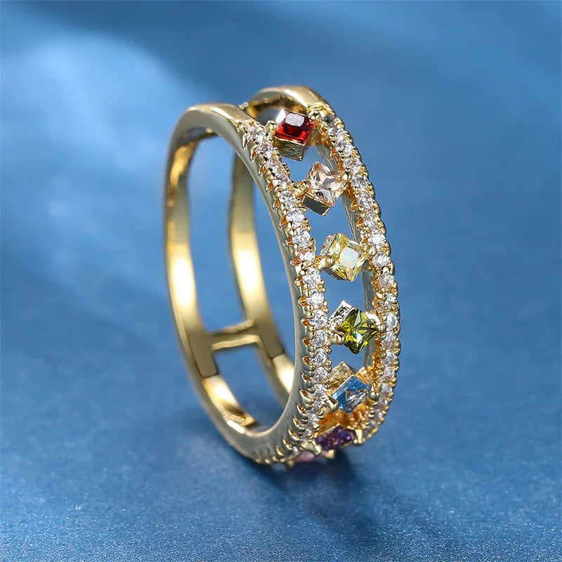 Vintage Rainbow Crystal Ring