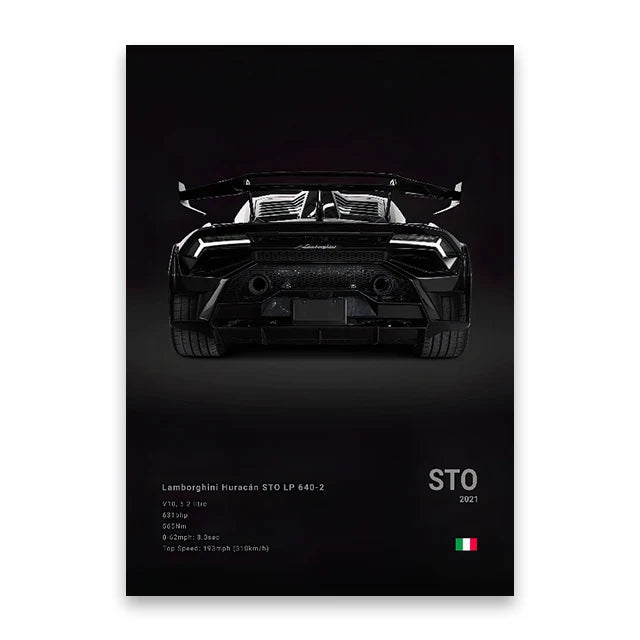 Famous Cars M5 918 GT3 G63 STO SLS Canvas Wall Art Poster