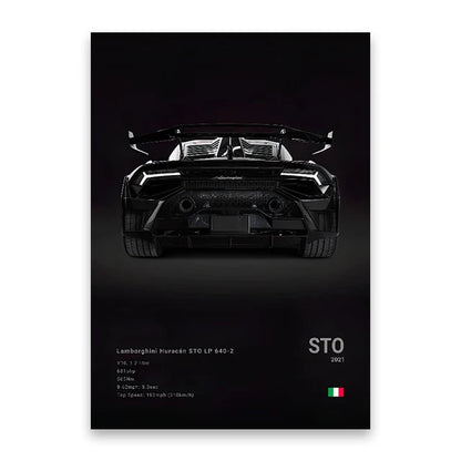 Famous Cars M5 918 GT3 G63 STO SLS Canvas Wall Art Poster