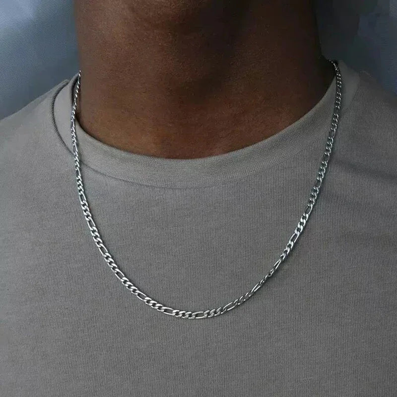 925 Silver 4mm Figaro Chain Men