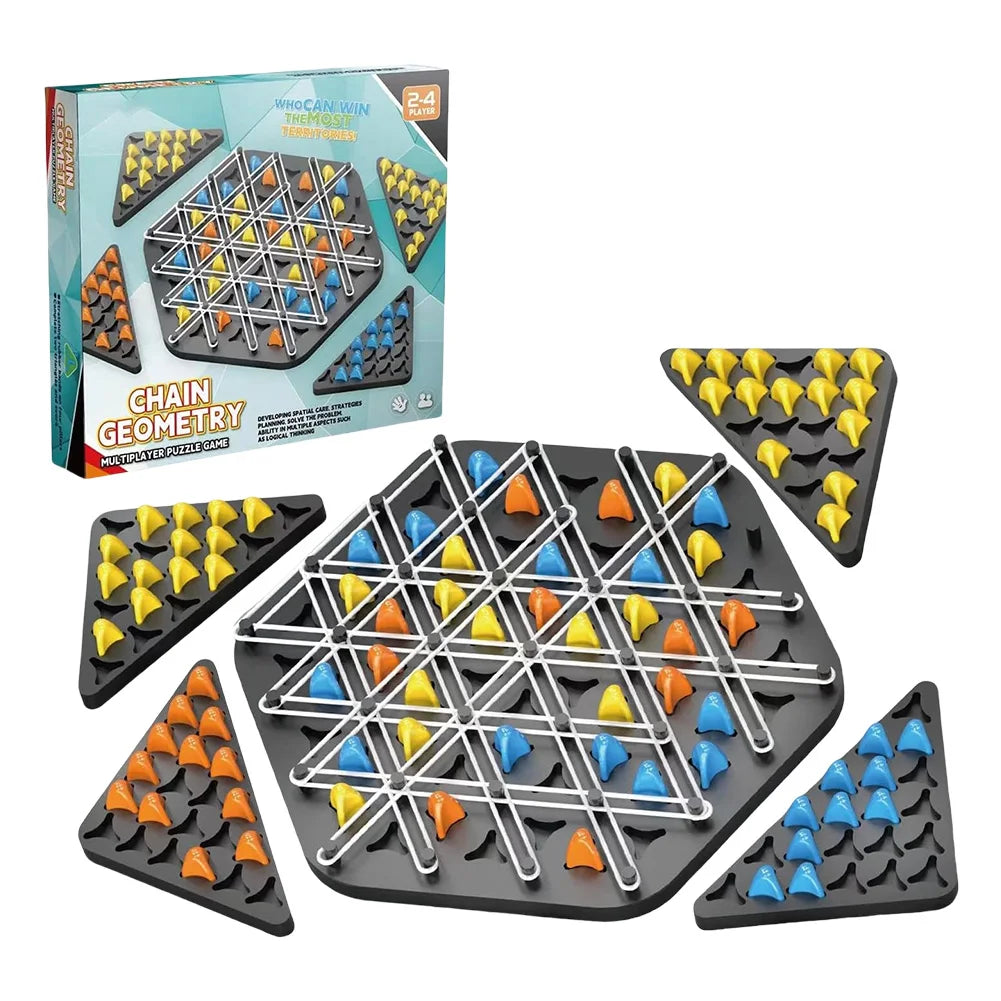 Interactive Chain Triangle Chess Game Set for Family Enjoyment