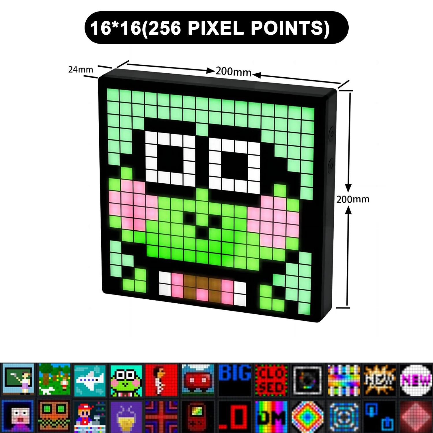 LED Pixel Matrix Bluetooth Smart Display 64x64 RGB Digital Lamp Panel DIY Art Display Gaming Anime Room Decor Frame APP Control