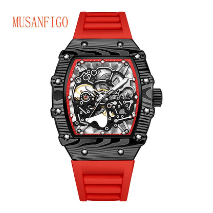 MUSANFIGO barrel shaped design, luxurious fully automatic mechanical men's watch, waterproof and luminous trendy watch