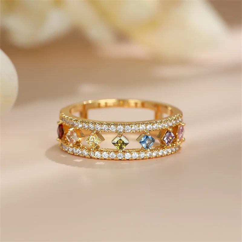 Vintage Rainbow Crystal Ring
