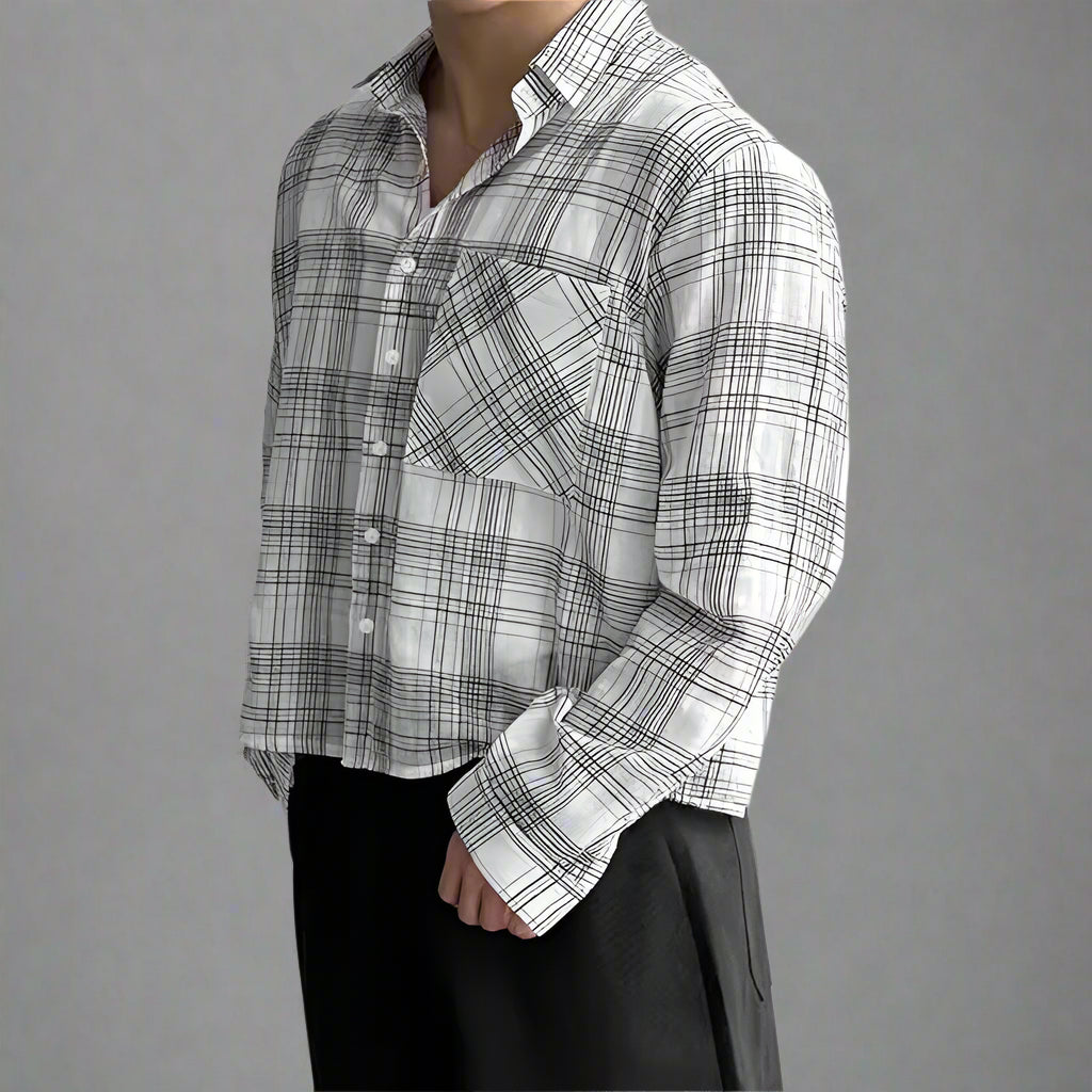 INCERUN Plaid Men's LS Shirt