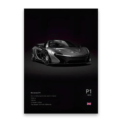 Famous Cars M5 918 GT3 G63 STO SLS Canvas Wall Art Poster