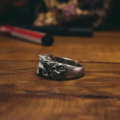 Renaissance Sculpture Half Face Ring for Men