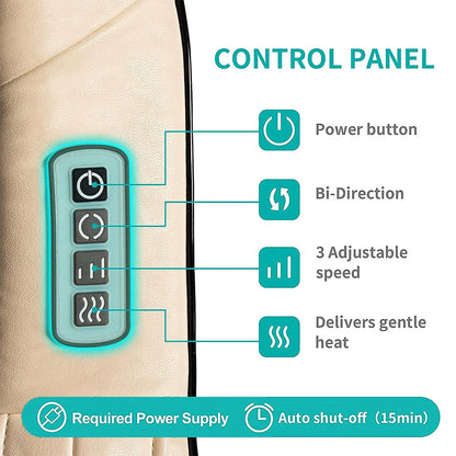 Shiatsu 3D Electric Full Body Massager with Heat and Deep Tissue Kneading