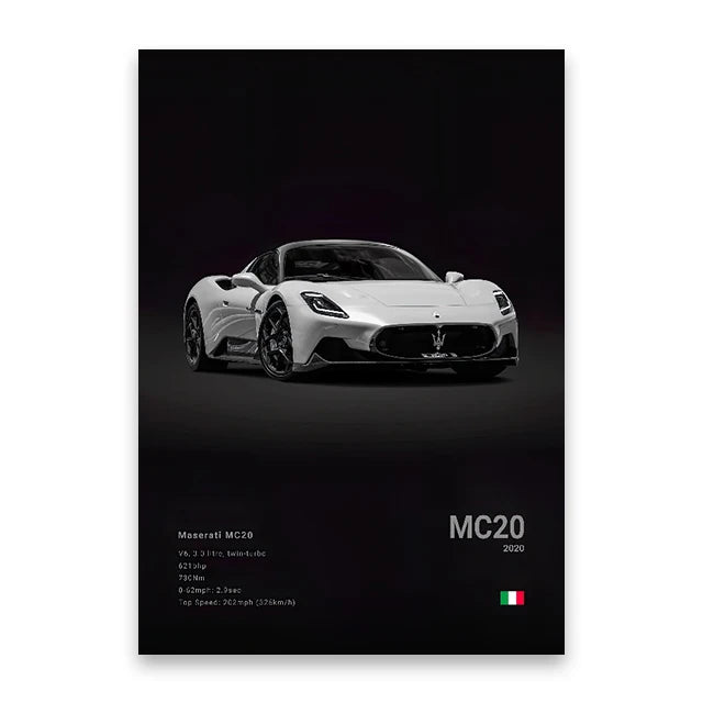 Famous Cars M5 918 GT3 G63 STO SLS Canvas Wall Art Poster