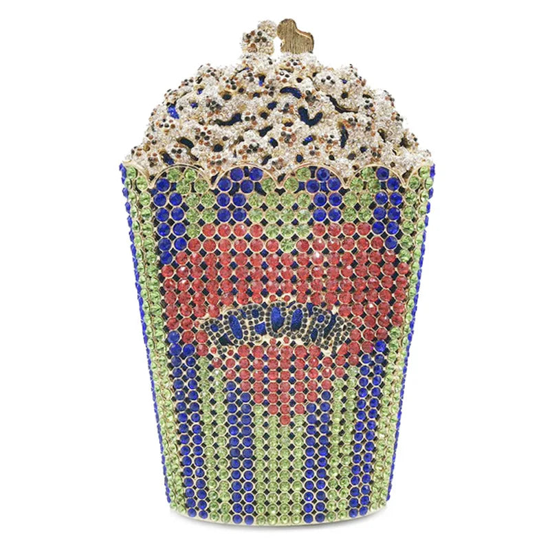 Elegant Crystal Popcorn Clutch Bags for Womens Clutches