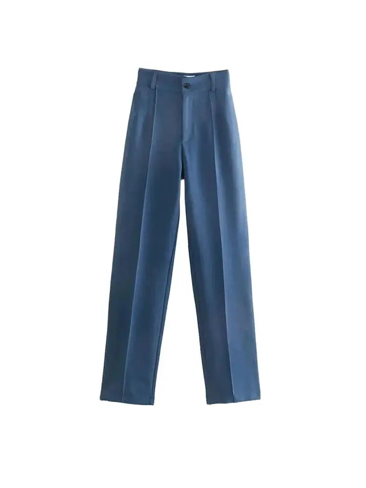 High-waisted straight pants
