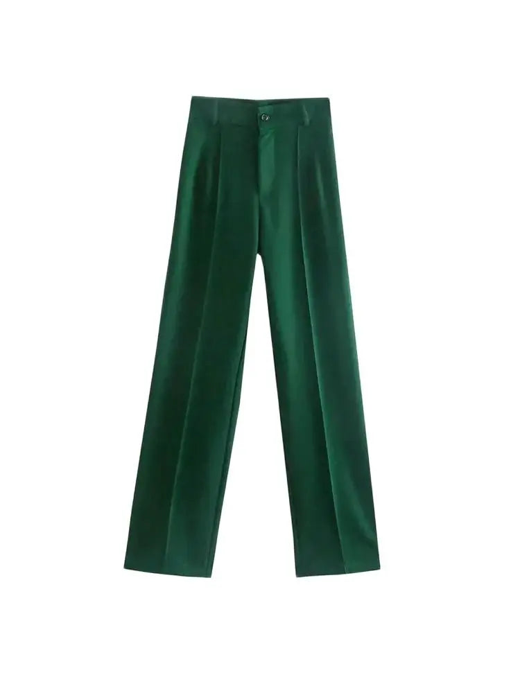 High-waisted straight pants