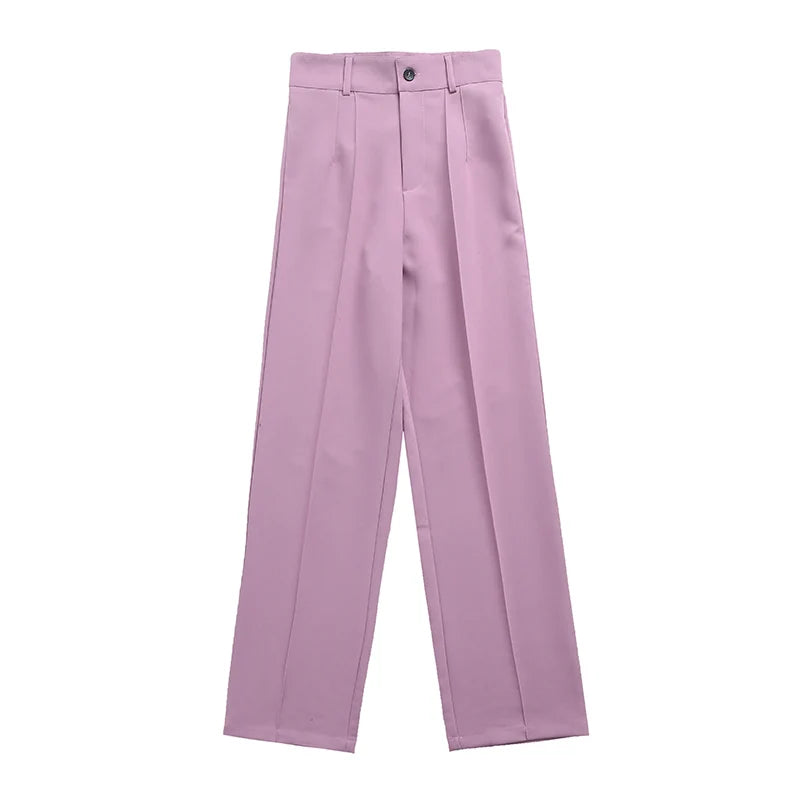 High-waisted straight pants
