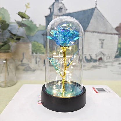 LED Light Foil Rose Night Lamp Gift for Girlfriend Eternal Wedding Decor