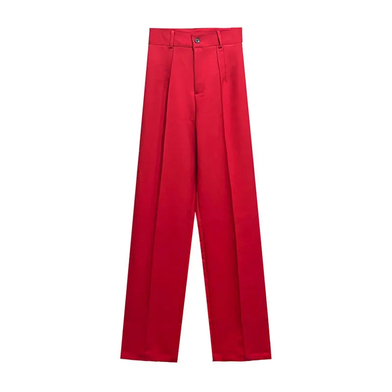 High-waisted straight pants