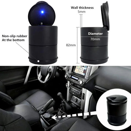 Portable LED Car Ashtray - Universal Cigarette Holder & Interior Accessory