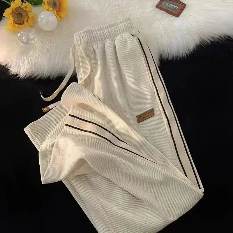 2025 Corduroy Striped Sweatpants Women