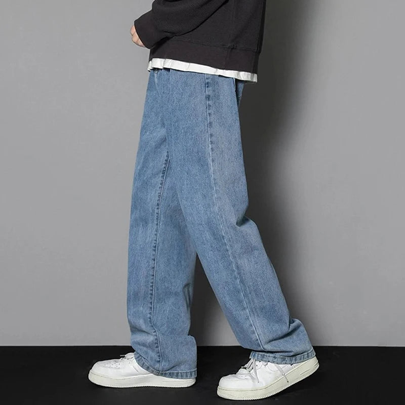 Men Simple Straight Jeans