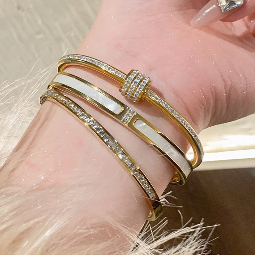 1pc Titanium Steel Gold Bracelet
