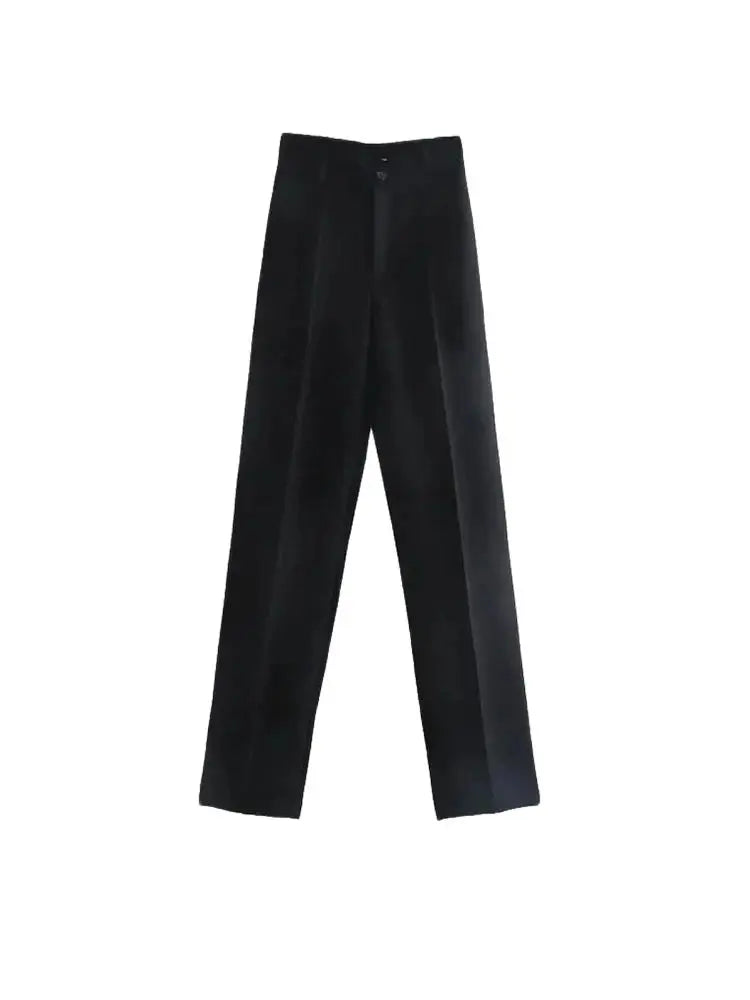 High-waisted straight pants