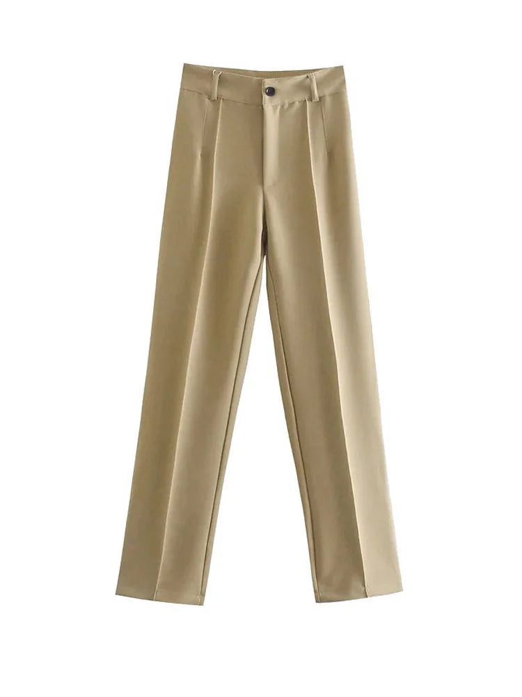 High-waisted straight pants