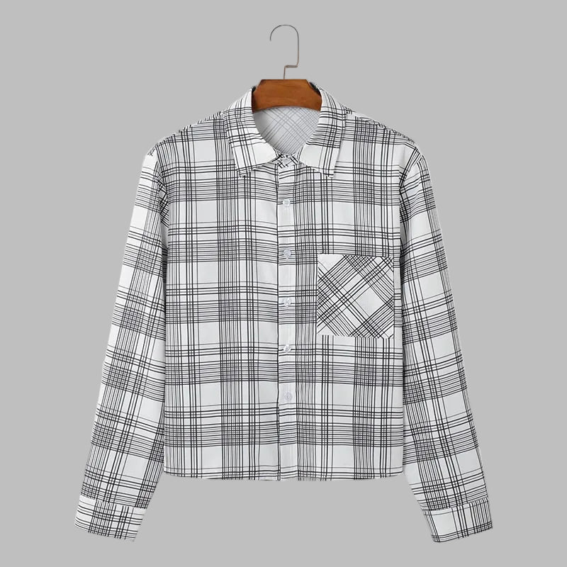 INCERUN Plaid Men's LS Shirt