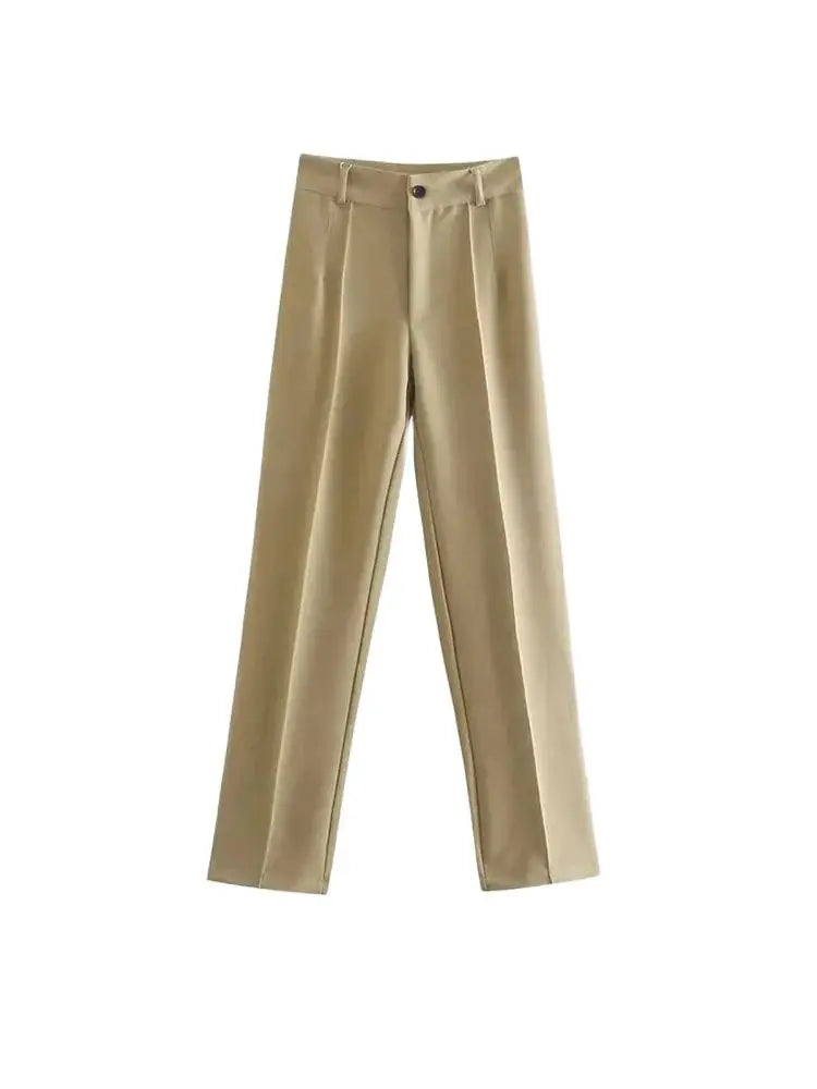 High-waisted straight pants