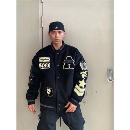 2025 Retro Baseball Uniform Loose Street Jacket