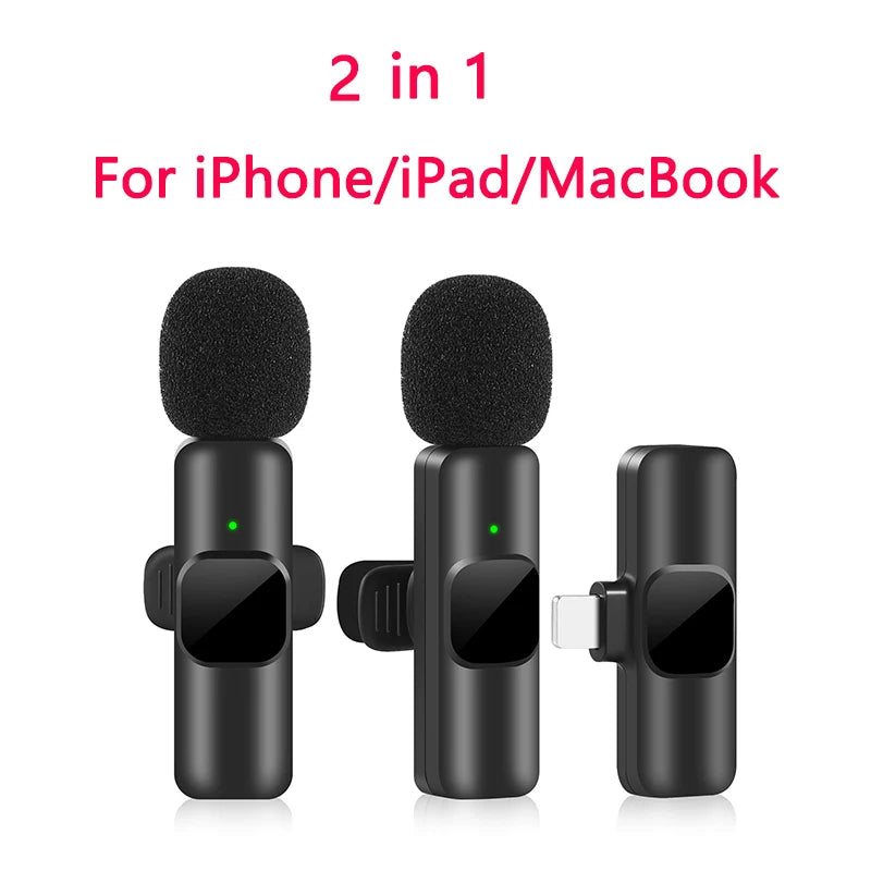 Wireless Lavalier Microphone for Portable Audio and Video Recording, Compatible with iPhone and Android; Ideal for Live Broadcasts and Gaming.