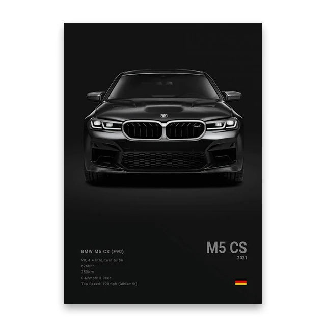 Famous Cars M5 918 GT3 G63 STO SLS Canvas Wall Art Poster