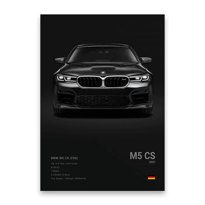 Famous Cars M5 918 GT3 G63 STO SLS Canvas Wall Art Poster