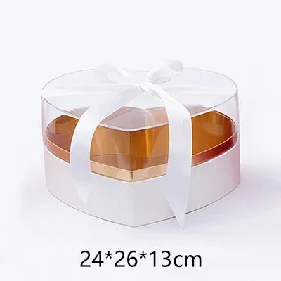 Heart Shaped Flower Box Square Acrylic Gift Box With Ribbon Rose Flower Packaging Boxes For Gift Wrapping Flower Arrangement