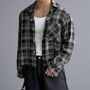 INCERUN Plaid Men's LS Shirt