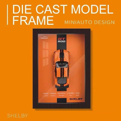 Photo Frame Version Alloy Metal Sports Car Model Simulation 3D Racing Car Hanging Painting Collection Kids Gifts Decoration