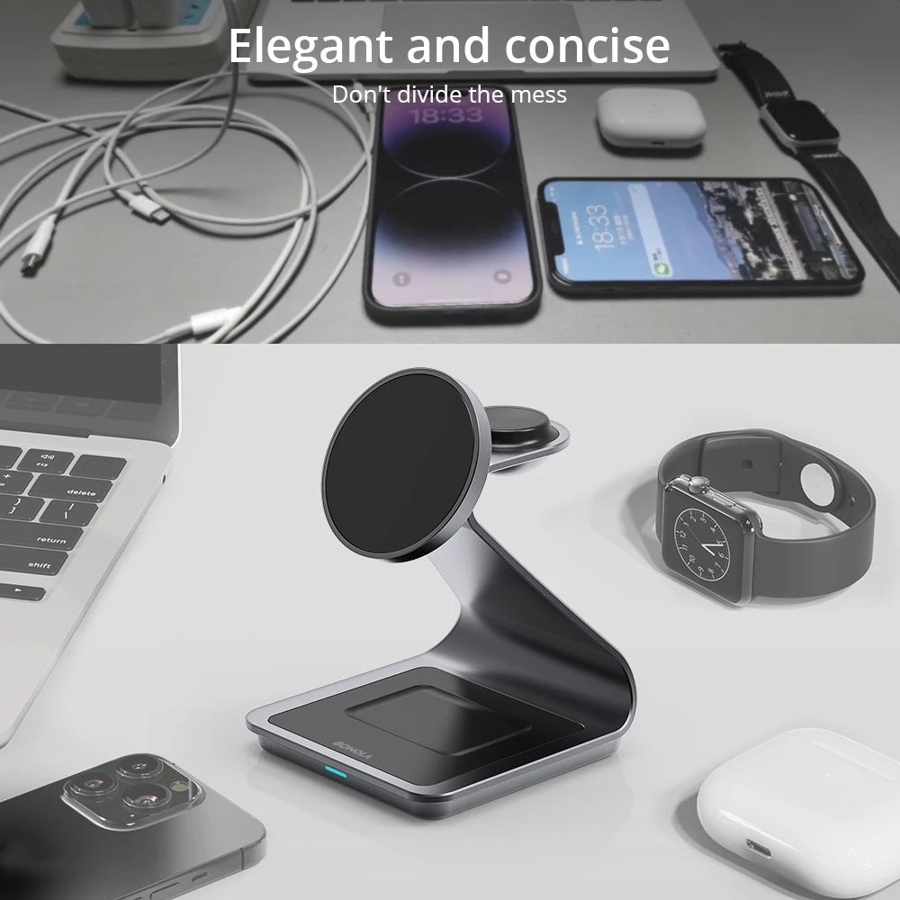3-in-1 Wireless Charger for iPhone, Apple Watch and AirPods Pro